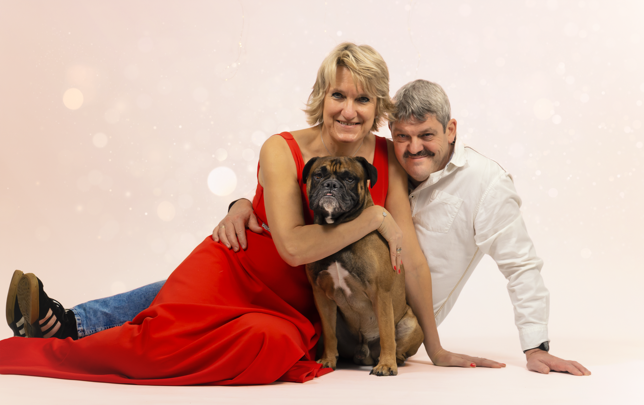 Weihnachten mit Familie und Hund